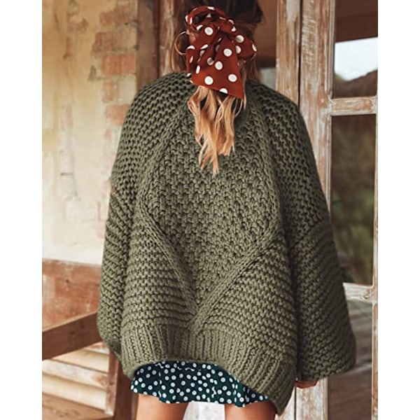 Kvinnors chunky cardigan twist stickad oversized front cardigan tröja som är mjuk och bekväm utan att skada huden.