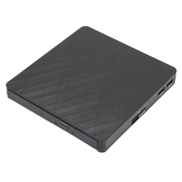DVD-brännare bärbar dataströmförsörjning 2 i 1 USB3.0-portar mobil extern CD DVD-enhet brännare stöd TF SD-kortläsare svart