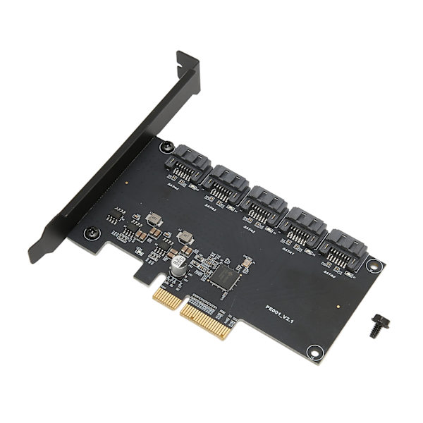 PCIE 5 SATA -laajennuskortti 6 Gbps:n siirtonopeudella Plug and Play 5-porttinen SATA3.0 -laajennuskortti Windowsille ja pöytätietokoneille