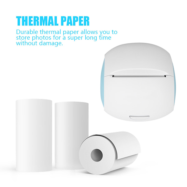 Lämpöpaperi WiFi-valokuvatulostin 57*50mm Mustavalkoinen pikselitulostin Androidille/iOS-Musta