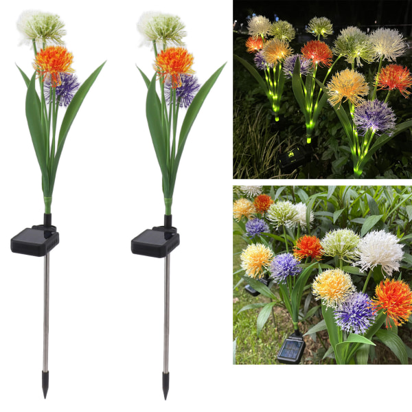 Solar Dandelion Light IP65 Waterproof Automatic Decorative LED Outdoor Stake Lamp for Garden Yard Lawn