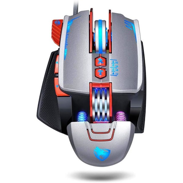 Spelmus Trådbunden [3200 DPI] [Programmerbar] [Andningsljus] Ergonomisk Spel USB Datormöss RGB Gamer Desktop Laptop PC Spelmus, 8 Knappar