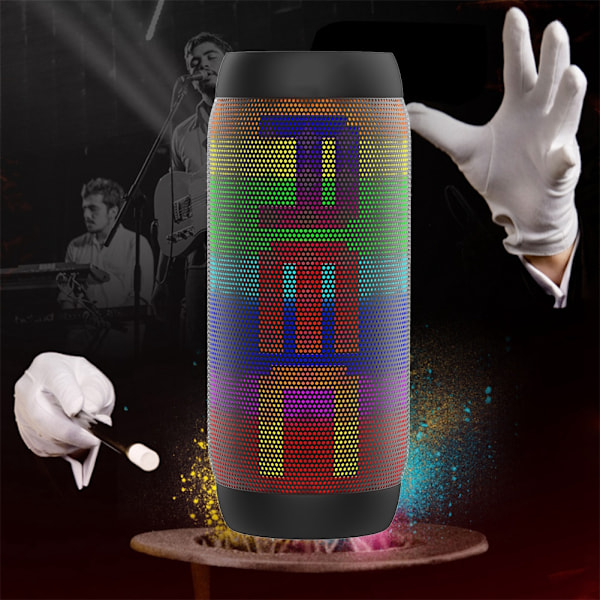 AEC Luminous Speaker Langaton Bluetooth-kaiutin LED-kannettava Boom Box Bass BQ-615PRO Musta