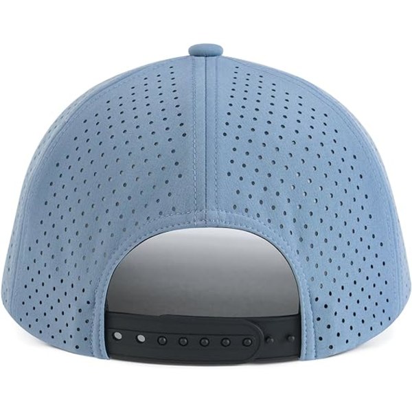 Herr Snabbtorkande Baseballkeps Laser Cut Mesh Bollkeps Böjd Brätte Snapback Hat Light Blue