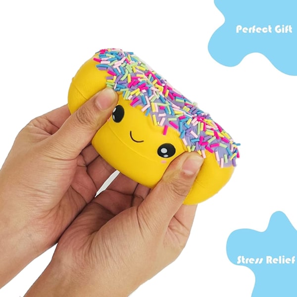 Regnbue Donut Squishy Legetøj, Langsomt Stigende, Stresslindring, Sjovt og Sødt Legetøj Perfekt til Fødselsdagsgave og Dekoration