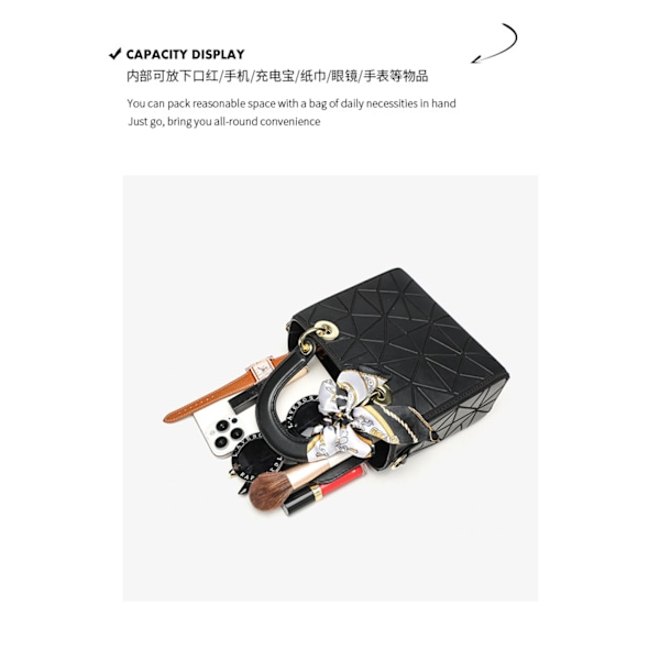 Nisje Toffee Veske Mote Pendler Enkel Skulderveske Crossbody Geometrisk Gitter Håndveske