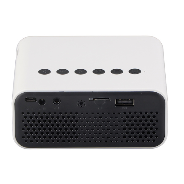 Bærbar Mini Projektor Hjemmekino Mobiltelefon Projektor for Skjermprojeksjon 100‑240V Hvit EU-plugg