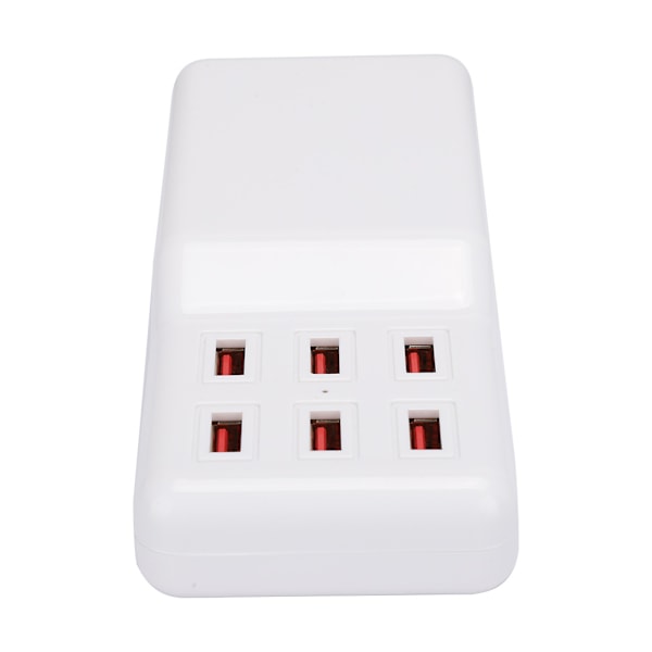 60W DC5V3.5A Utgang 6 Port USB Desktop Lader med Hvit Slank Kropp for Hjemmemiljø(  )