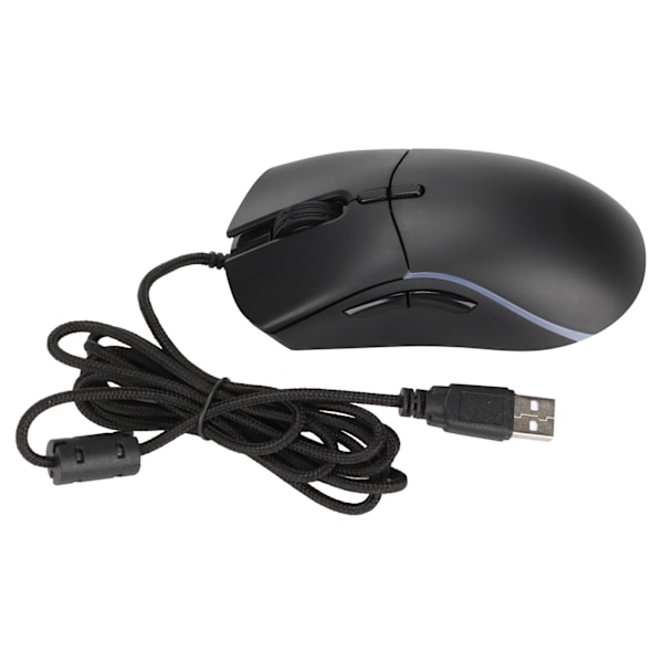 RGB-mus med 13 lystilstande, 6 niveauer DPI, frit vægtdesign, sort ergonomisk gamingmus til computer til spil