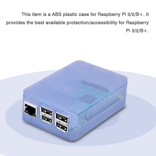Blå ABS-plastkapsling Beskyttende deksel for Raspberry Pi 3/2/B+