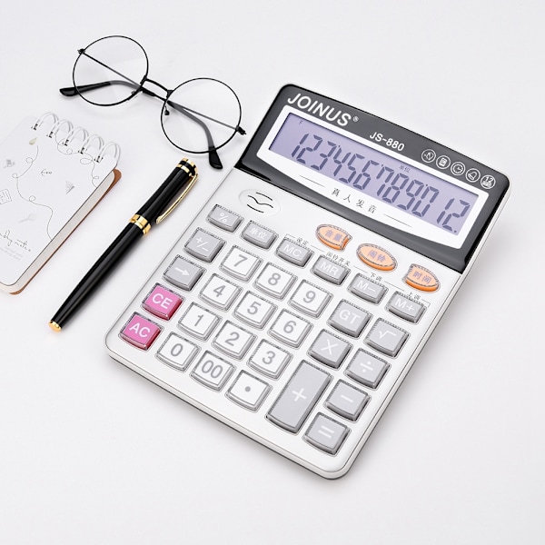 JS-880 Grundlæggende beregning 12-cifret display elektronisk bordlommeregner