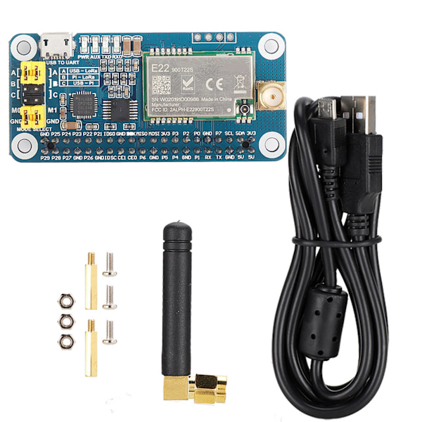 SX1262 915MHz for LoRa HAT USB til UART-brikke 4 LED-indikatorer Utvidelseskort for Raspberry Pi
