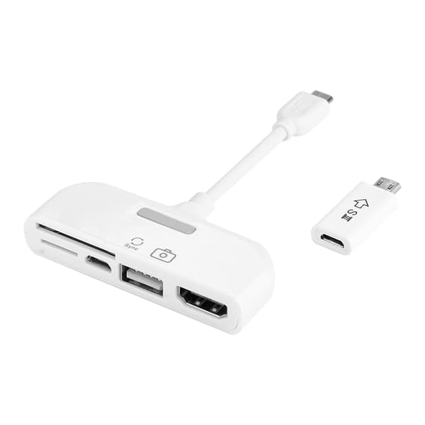5-i-1 Micro USB till HDMI HDTV-adapter OTG-kortläsare för Android