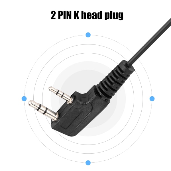 2-pin ørepropp PTT Walkie Talkie-headset EAr-krok for toveisradio