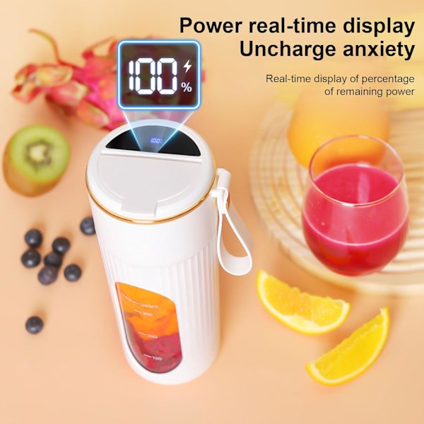 Bärbar Juicepress & Mixer för Smoothies 340ML Juicepressar Mixers Multifunktionella Fruktmixers med LED-Display Green