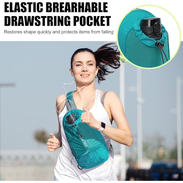 Slyngeveske RFID-blokkerende Lettvekts Crossbody Ryggsekk Bryst Skulderveske for Reise Sport Løping Fotturer Light blue