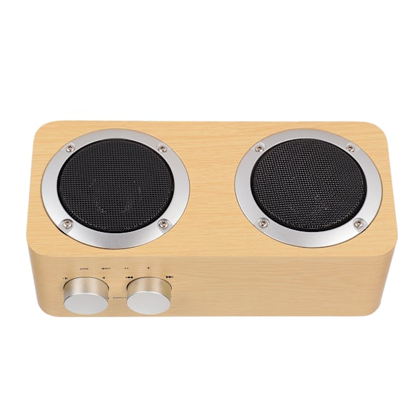 Trådlös Bluetooth-högtalare Retro Full Frequency Bärbar Trä Datorhögtalare för WindowsGul Trästruktur