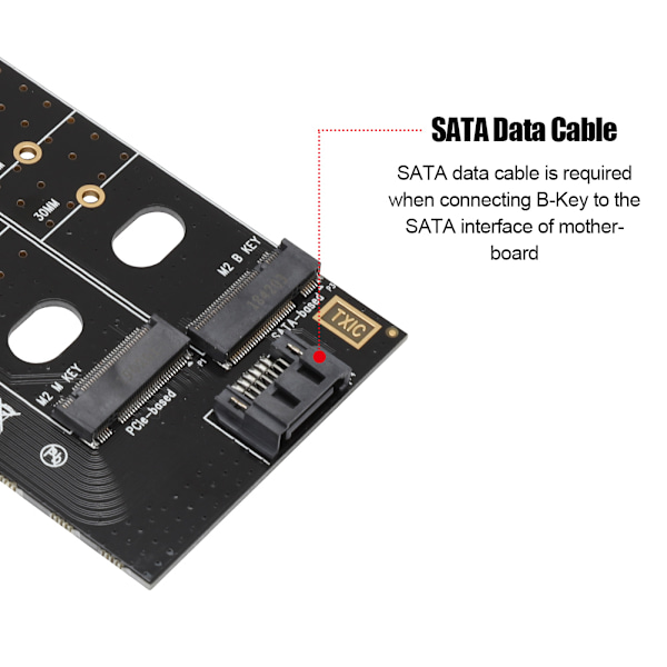 NGFF M.2 til PCI-E 4X 3.0 Adapterkort Riserkort Højhastighedsudvidelse B-Key   M-Key M.2 SSD-stik 6.0Gb/s
