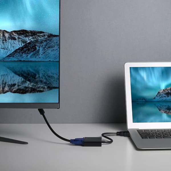 HD Multimedia Interface til VGA-kabel HD 1080p VGA-adapter til skærm, computer, stationær, bærbar computer, projektor, sort, 9,3 tommer