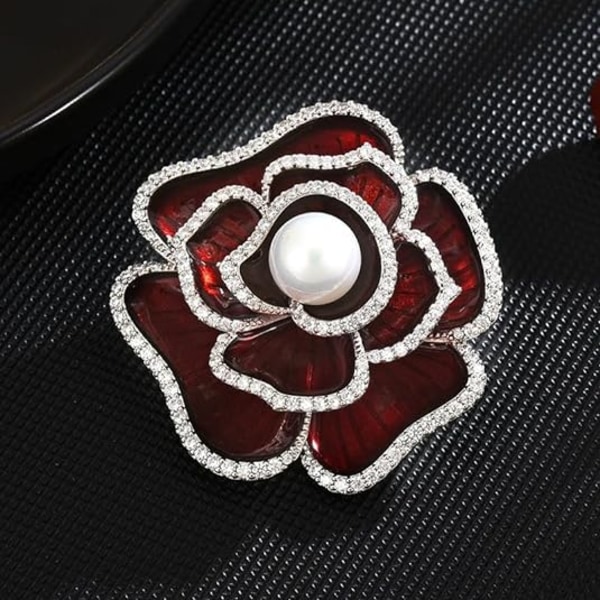 Blomsterspänne för kvinnor Rhinestone Blomsterspänne Pins Blomsterspännen Smycken Present till mamma fru Style 4(White)