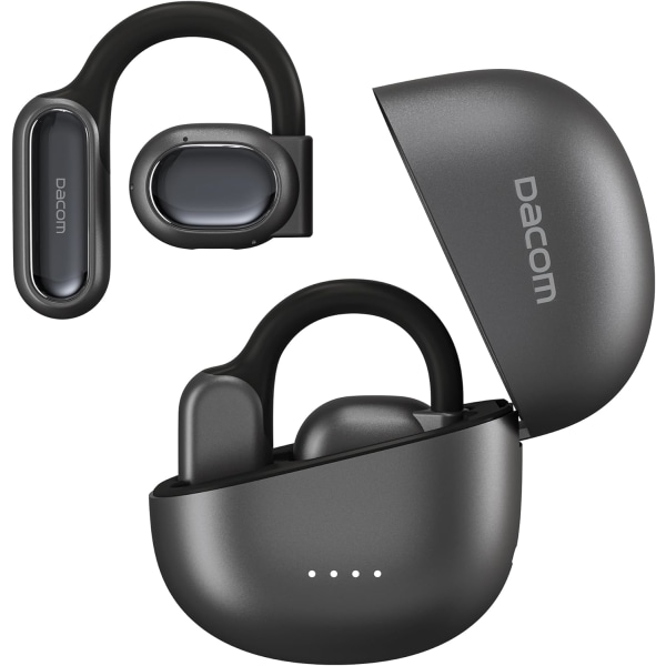 Åpne øretelefoner Bluetooth 5.3, ekte trådløse åpne ørepropper ENC Clear Talk med 16,2 mm dynamiske drivere 45 timers spilletid trådløse ørepropper Long-La Black