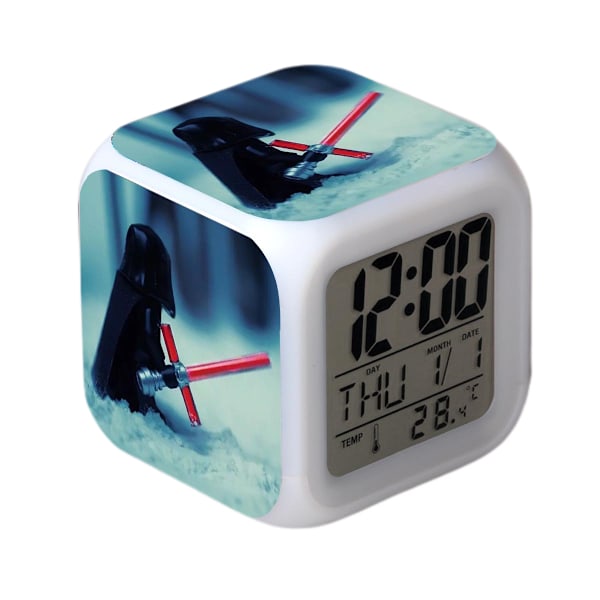 Star Wars väckarklocka Film The Force Awakens LED väckarklocka Kvadratisk klocka Digital väckarklocka med tid, temperatur, alarm, datum