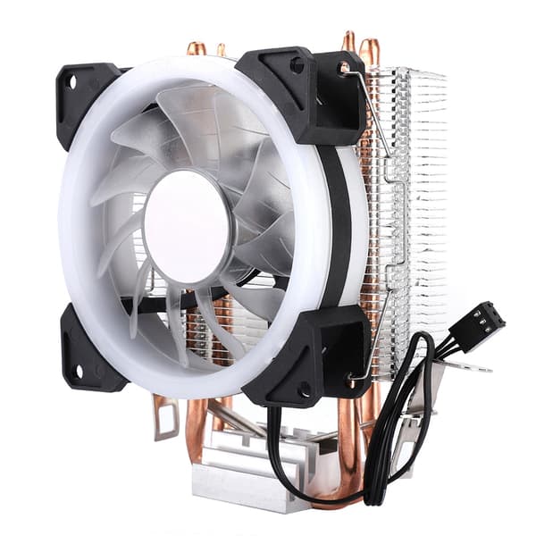 9cm CPU-køler 2 rør enkelt ventilator CPU-køling radiator Aurora farverige lys luftkøling ventilator