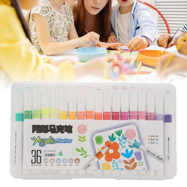 36 farger dobbel pensel markører penner studenter bærbare akvarell markører for maleri tegning fargelegging doodling