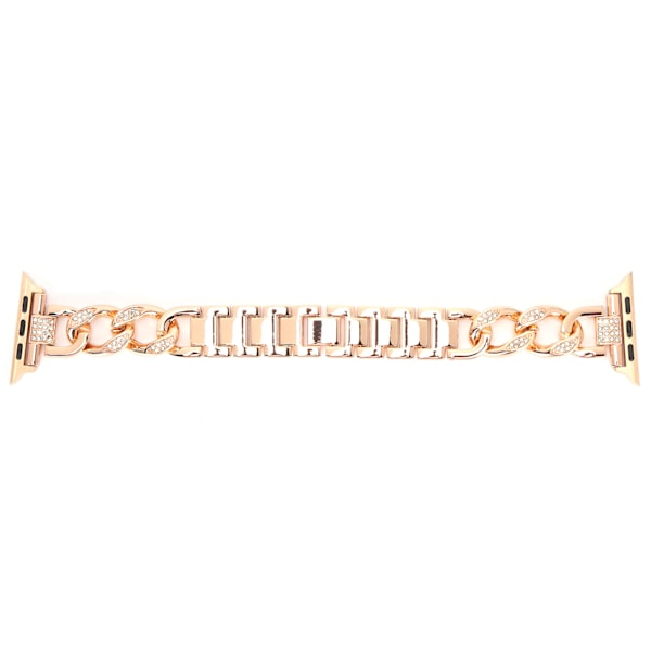 Rhinestones rem tilbehør armbånd enkelt række kæde rem til IOS Watch 42mm/44mmRose Gold