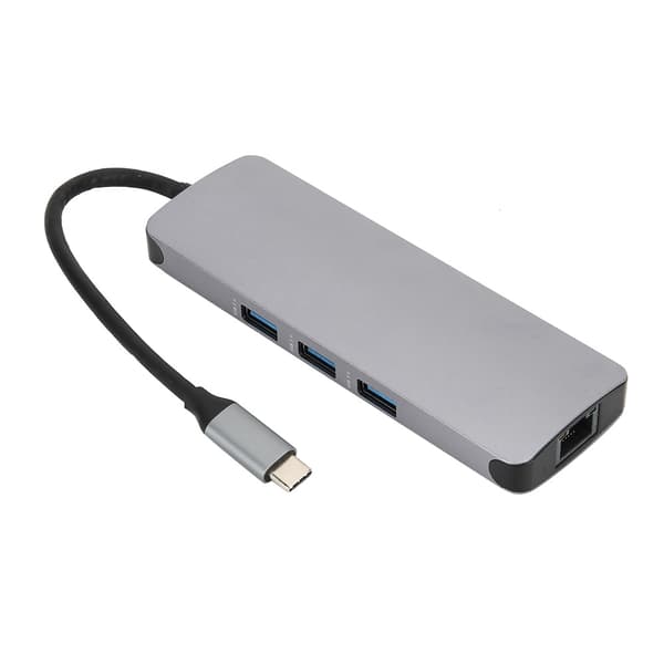 Adapter 9-i-1 Type-C til HDMI Multifunksjonell PD Ladestasjon RJ45