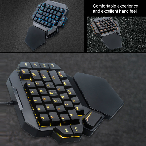 Enhåndstastatur 35 taster Nøyaktig sensitiv kontroll 6 programmerbare taster Ergonomisk design Halvt tastatur