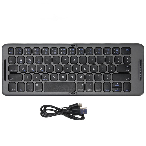 Sammenleggbart Bluetooth-tastatur Støtte for flere enheter 65 taster Type C-grensesnitt Trådløs lomme Bluetooth-tastatur for PC-nettbrett