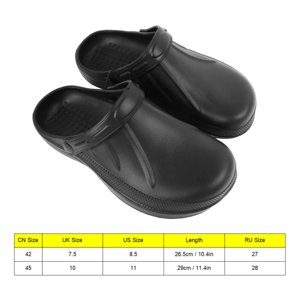 Lukket tå sandal for menn Dobbelt slitasje Forhindre skli Pustende EVA sandal tøffel for sommeren Black 42