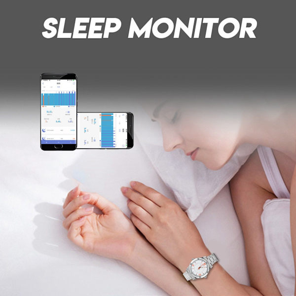 Meddelanden Påminn Smart Sport Watch Sömnmonitor 2-månaders Standby Stegräknare Klocka för Android/iOS