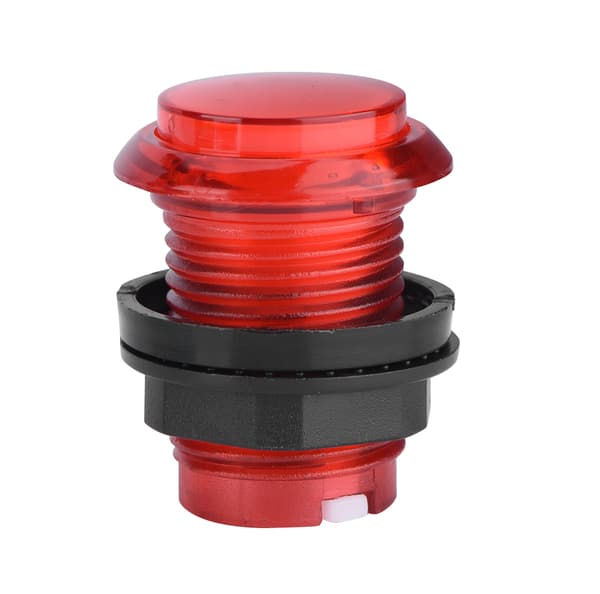 5 stk. runde trykknapper med farverig LED-lys til oplyst arkade-videospil