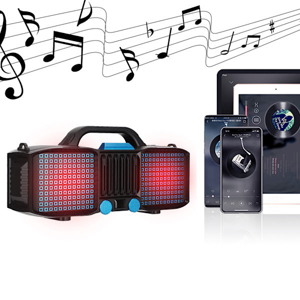Värikäs LED-kädet vapauttava puhelu USB-lataus FM Bluetooth-kaiutin TF-korttipaikalla