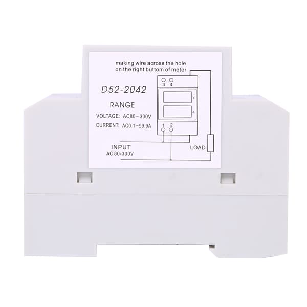 Digital Din Skinne LED Amperemeter Strøm Volt Amp Meter Voltmeter Display AC80-300V