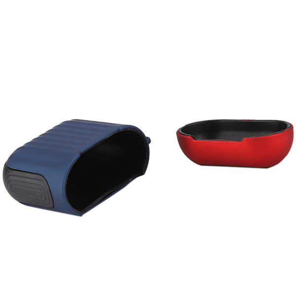 Bluetooth-headset laddningsbox skyddande fodral hörlurar skydd för AirPods (blå + röd)