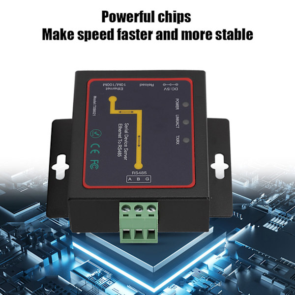 RJ45 til RS485 Single Serial Server med kraftfulde chips Smart Loop-overvågning