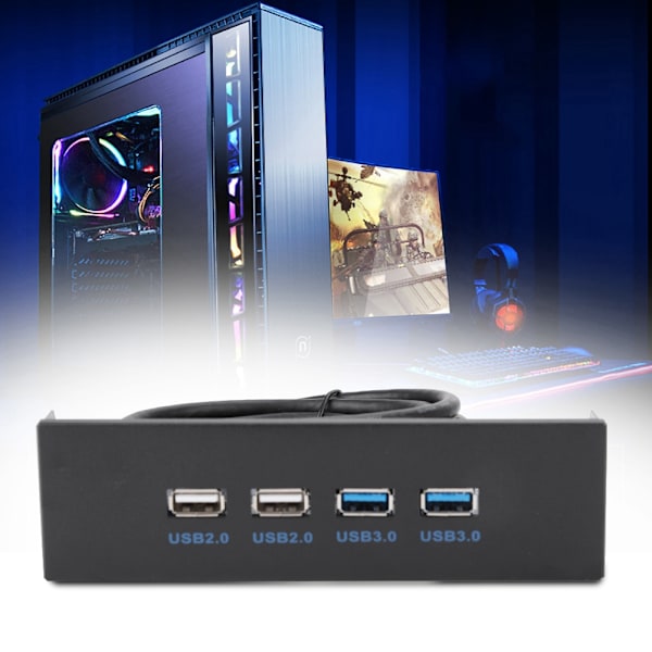 2 Port USB 3.0 + 2 Port USB 2.0 HUB Udvidelses Frontpanel