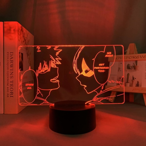 3D LED-lampe nattlys for barn Bakugo Katsuki LED nattlys Anime My Hero Academia lampe for barnerom dekor Shoto Todoroki 3D lampe bursdagsgave