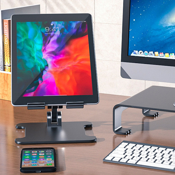 Liftable Laptop Stand 360 graders justering Universal Aluminiumlegering Foldbar Laptop Stand Computer Stand til mobiltelefon Sort