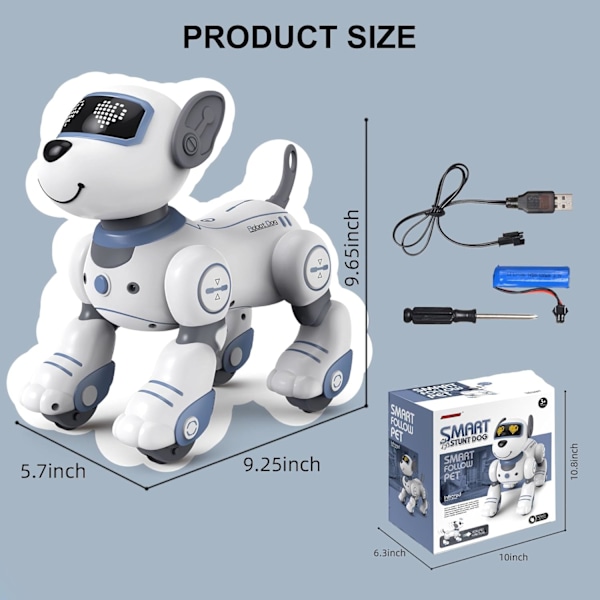 Robot Hund Leksaker för Barn, Programmerbar Robot Valp, Interaktiv Robot Hund Present, Följ & Touch Funktion RC Robotar Hund med Sång och Dans