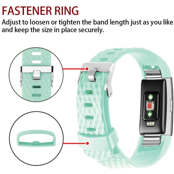 Smartklocka, armband ersättningsband kompatibel med Fitbit charge 2, klassiska och speciella justerbara sportarmband（TEAL-S）