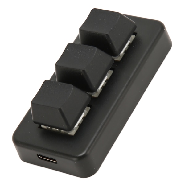 3-tasters mini tastatur 3-modus USB trådløs 2.4G Bluetooth HID programmering blå bryter mini makro mekanisk tastatur