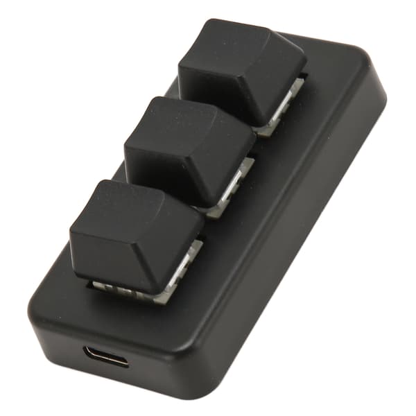 3-tasters mini-tastatur med 3 tilstande, USB, trådløs 2,4G, Bluetooth HID-programmering, blå switch, mini makro-mekanisk tastatur