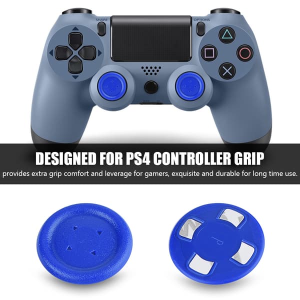 Beskyttende klæbende dækselknapper til PS4-controllergreb (blå)