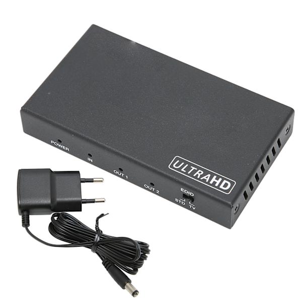 HD Multimedia Interface-splitter 1 in 2 ut 4Kx2K vid 60Hz 18Gbps bandbreddsomkopplare för PS3 TV DVD-spelare 100‑240V EU-kontakt