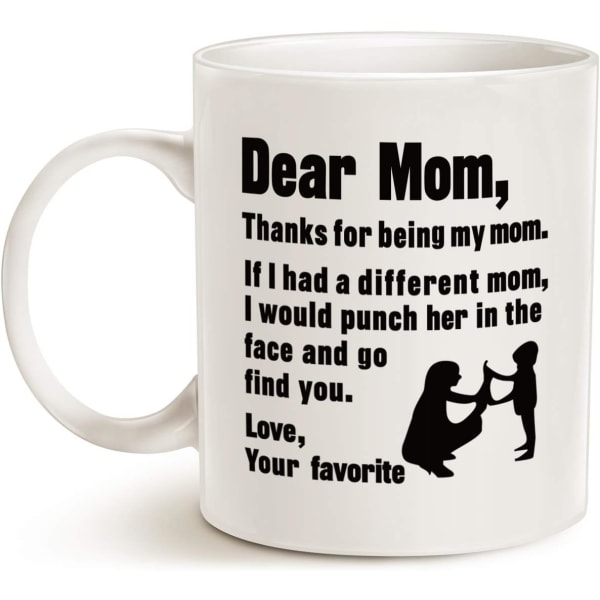 Rolig Mors dag för mamma Kaffe Mugg, Bästa presenter till mamma Moder Cup, Vit 11 Oz