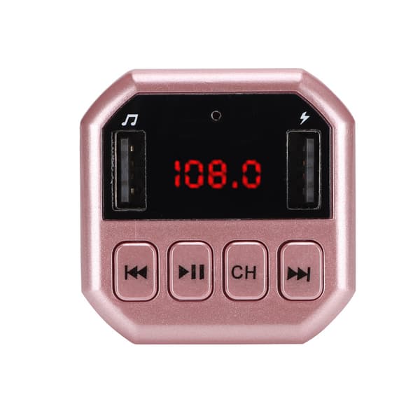 Bil Bluetooth Trådløs MP3 HD-spiller FM-sender Modulator Med Egen Lader(Rosa)